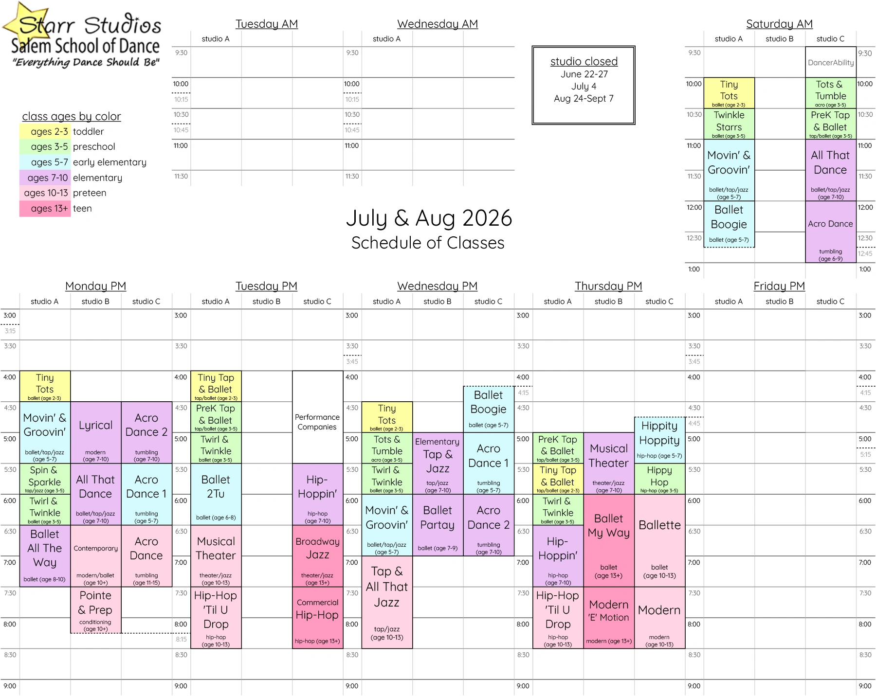 Fun Dance Classes for Kids, Toddlers and Teens in Salem, Oregon