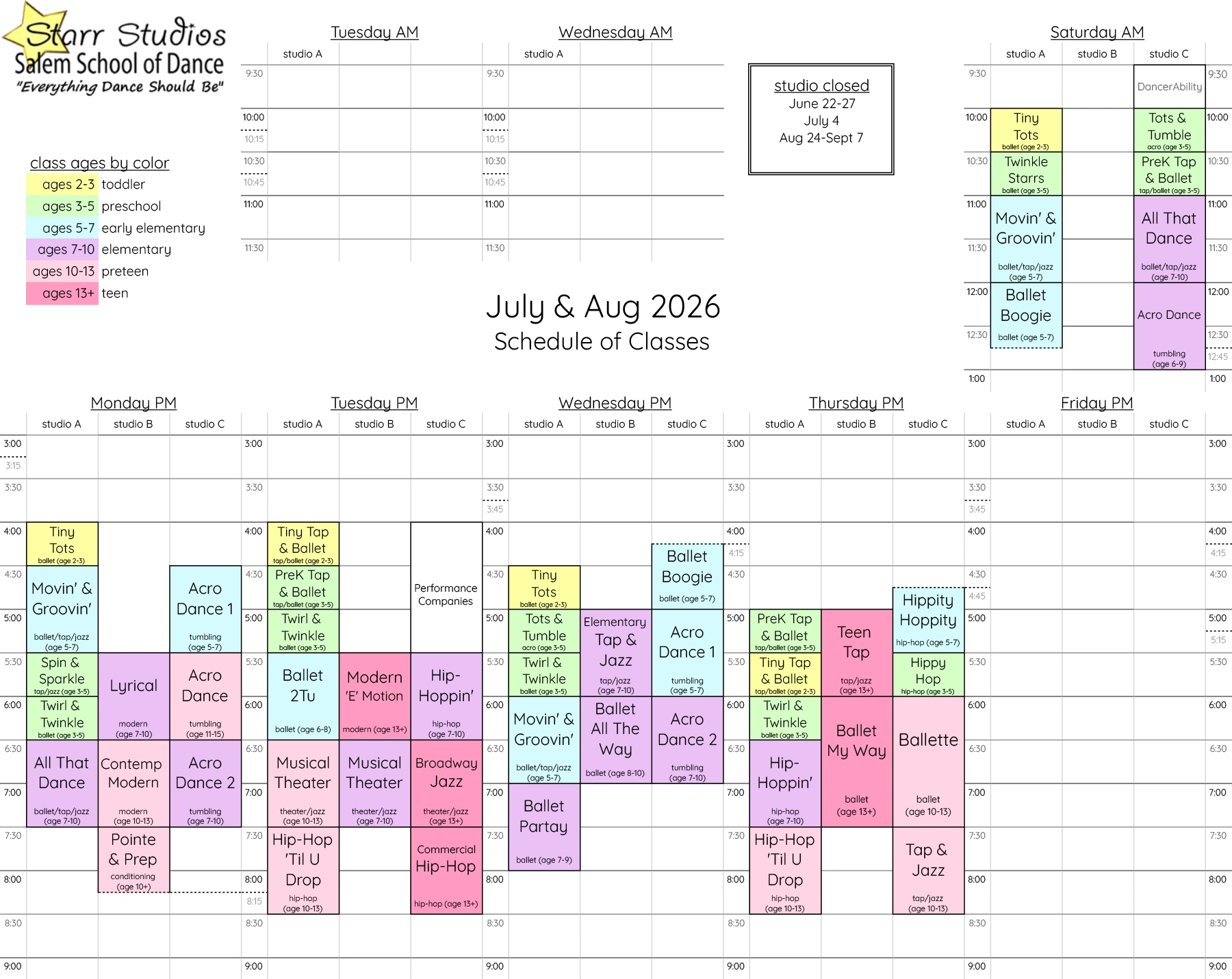 Fun Dance Classes for Kids, Toddlers and Teens in Salem, Oregon