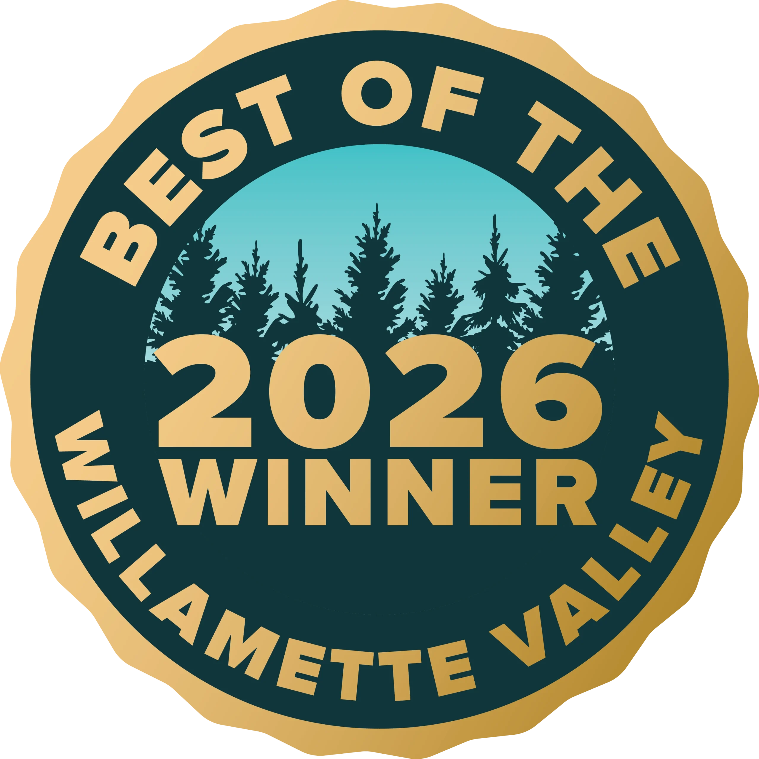 2026 Gold Award Winner - Best of the Willamette Valley - Badge